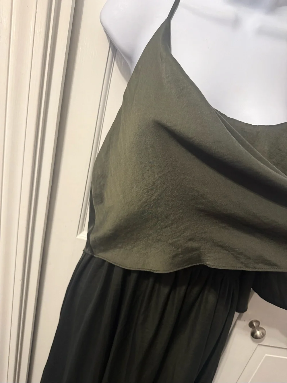 City Chic Dark Olive Midi Dress with Side Slit hunter Green - Picture 3 of 9